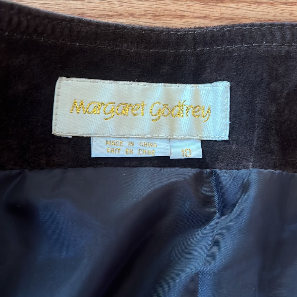 Vintage 90s real suede mini skirt- brown suede - Picture 6 of 7